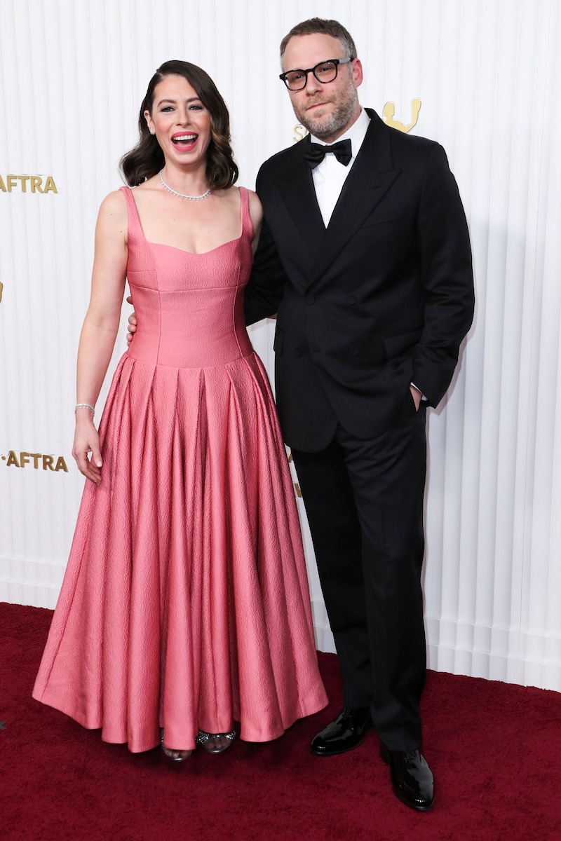 Lauren Miller and Seth Rogan at the 2023 Screen Actors Guild Awards in Los Angeles.