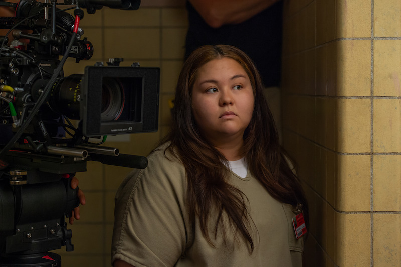 Jolene Purdy as Stephanie on the set of Orange Is The New Black Season 4.