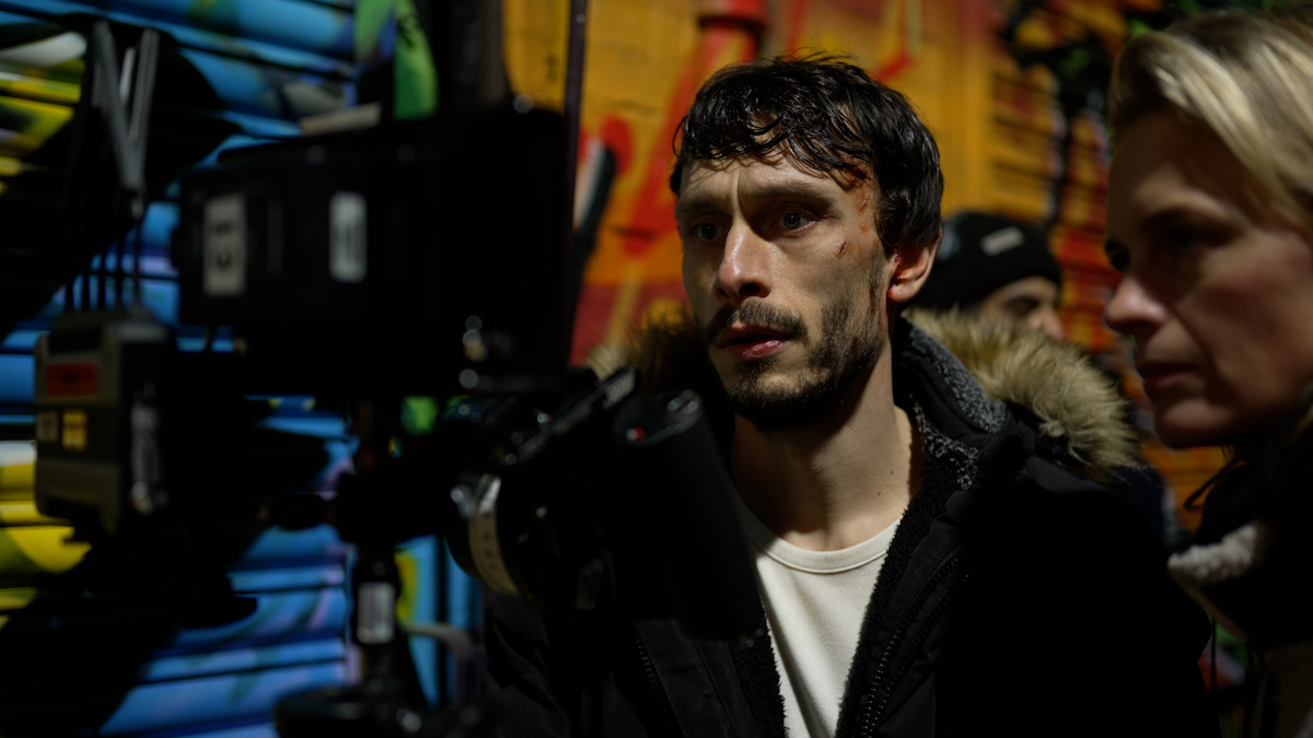 Behind the scenes shot of Richard Gadd as Donny Dunn in 'Baby Reindeer'