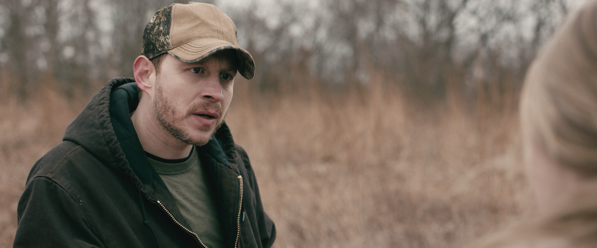 Micah Hauptman as Hollister has a conversation in ‘Rust Creek.’