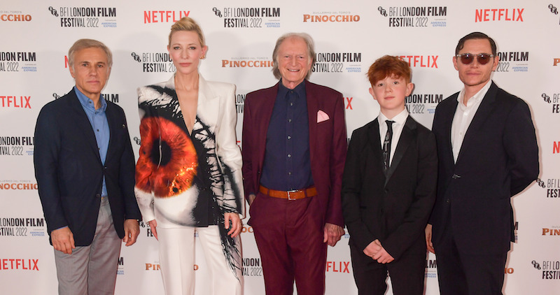 Christoph Waltz, Cate Blanchett, David Bradley, Gregory Mann and Burn Gorman -  ‘Guillermo del Toro’s Pinocchio’ Cast at the London Film Festival