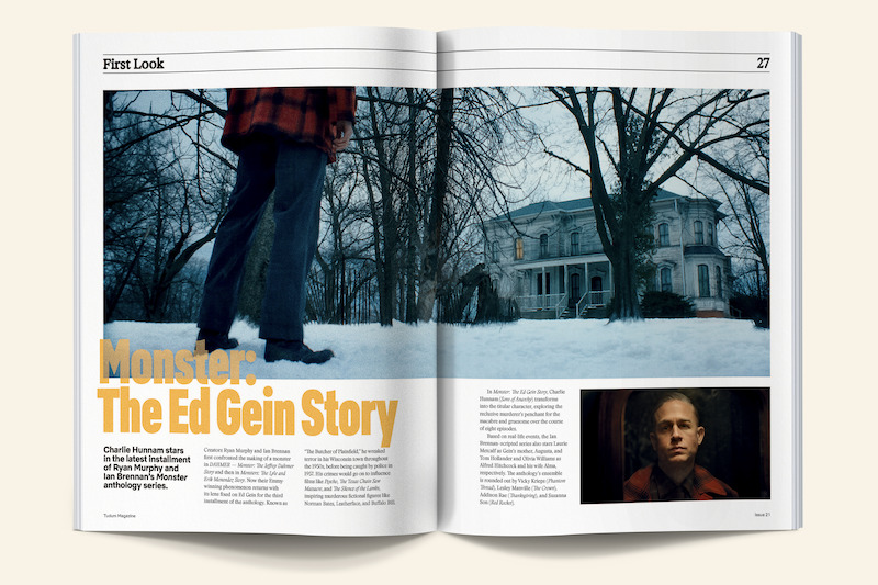Issue spread of a feature on Monster: The Ed Gein Story