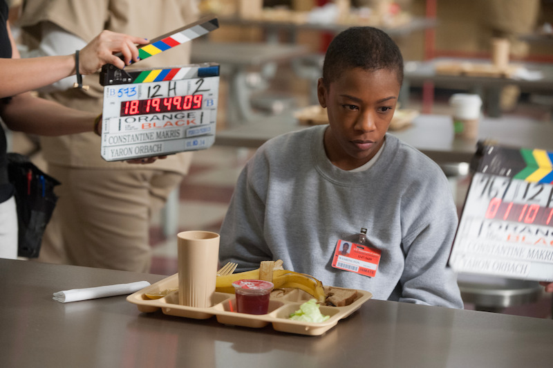 Samira Wiley as Poussey on the set of Orange Is The New Black Season 2.