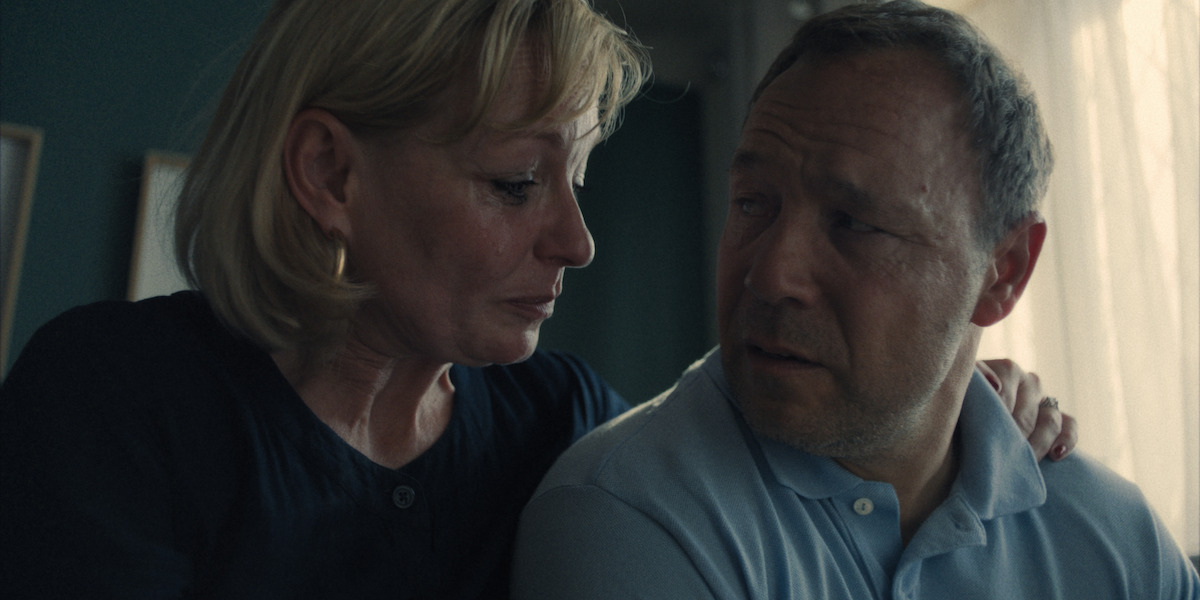 Christine Tremarco as Manda Miller and Stephen Graham as Eddie Miller in ‘Adolescence’