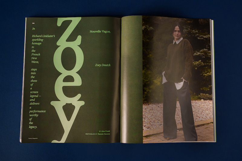 Spread from Tudum Magazine - Zoey Deutch for Nouvelle Vague Feature