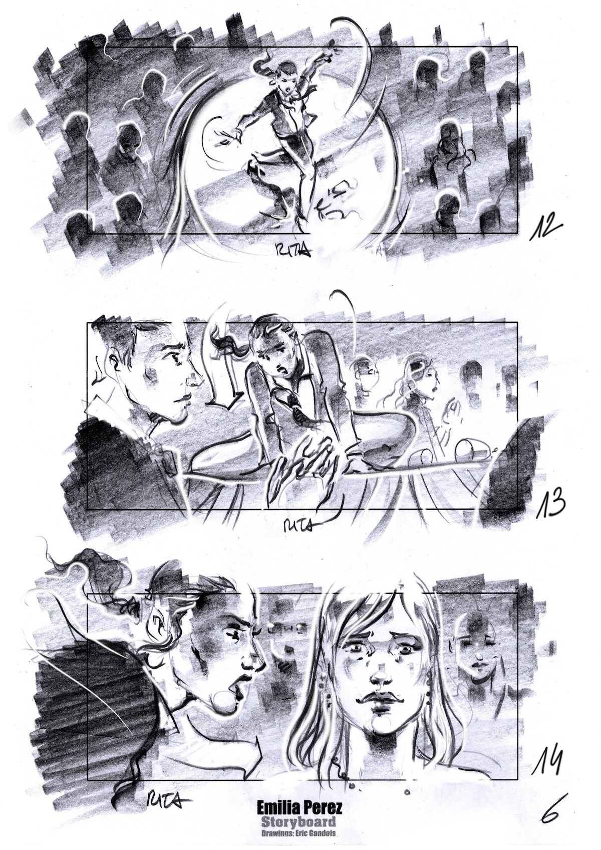 A storyboard from ‘Emilia Pérez.’