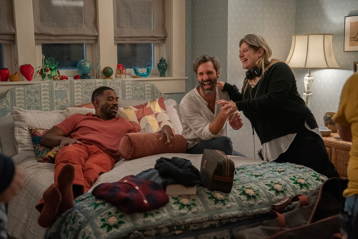 Colman Domingo, Marco Calvani and Director Shari Springer Berman behind the scenes of ‘The Four Seasons’