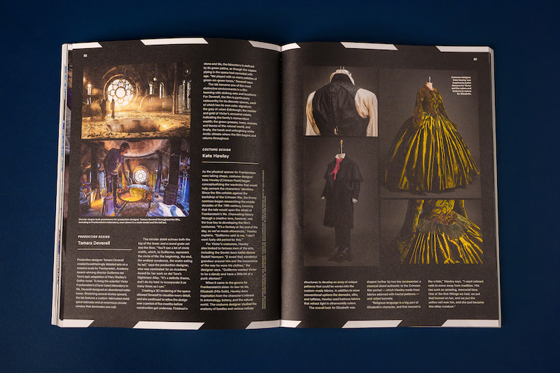 Spread from Tudum Magazine - Frankenstein crafts feature