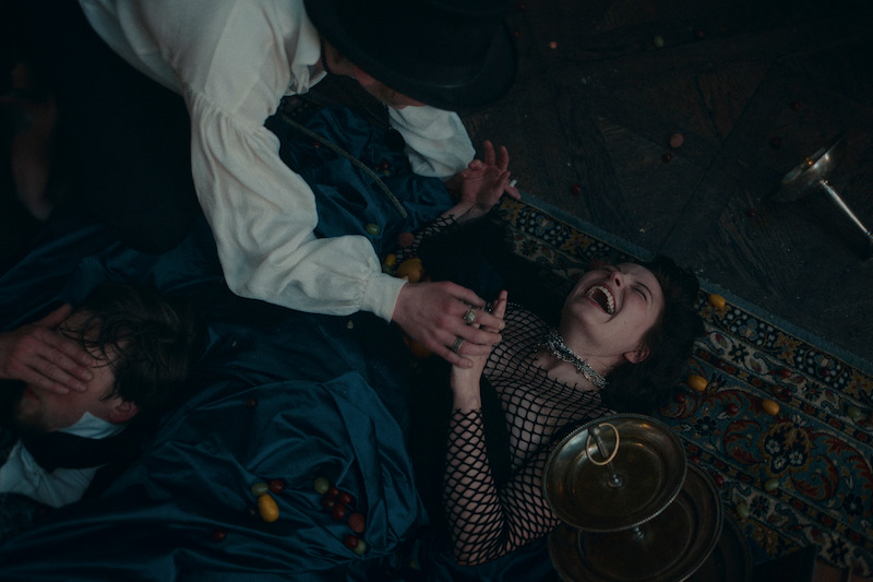 Sisi’s rebellious spirit applies to her sartorial choices as well, like this fishnet dress.