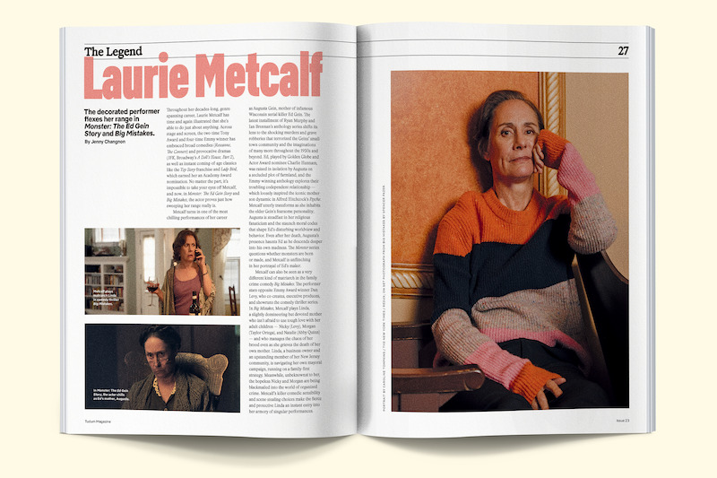 Spread on actor Laurie Metcalf
