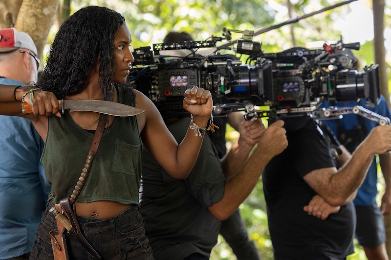 Carlacia Grant as Cleo in Outer Banks Season 3 Behind-the-Scenes Photo Gallery