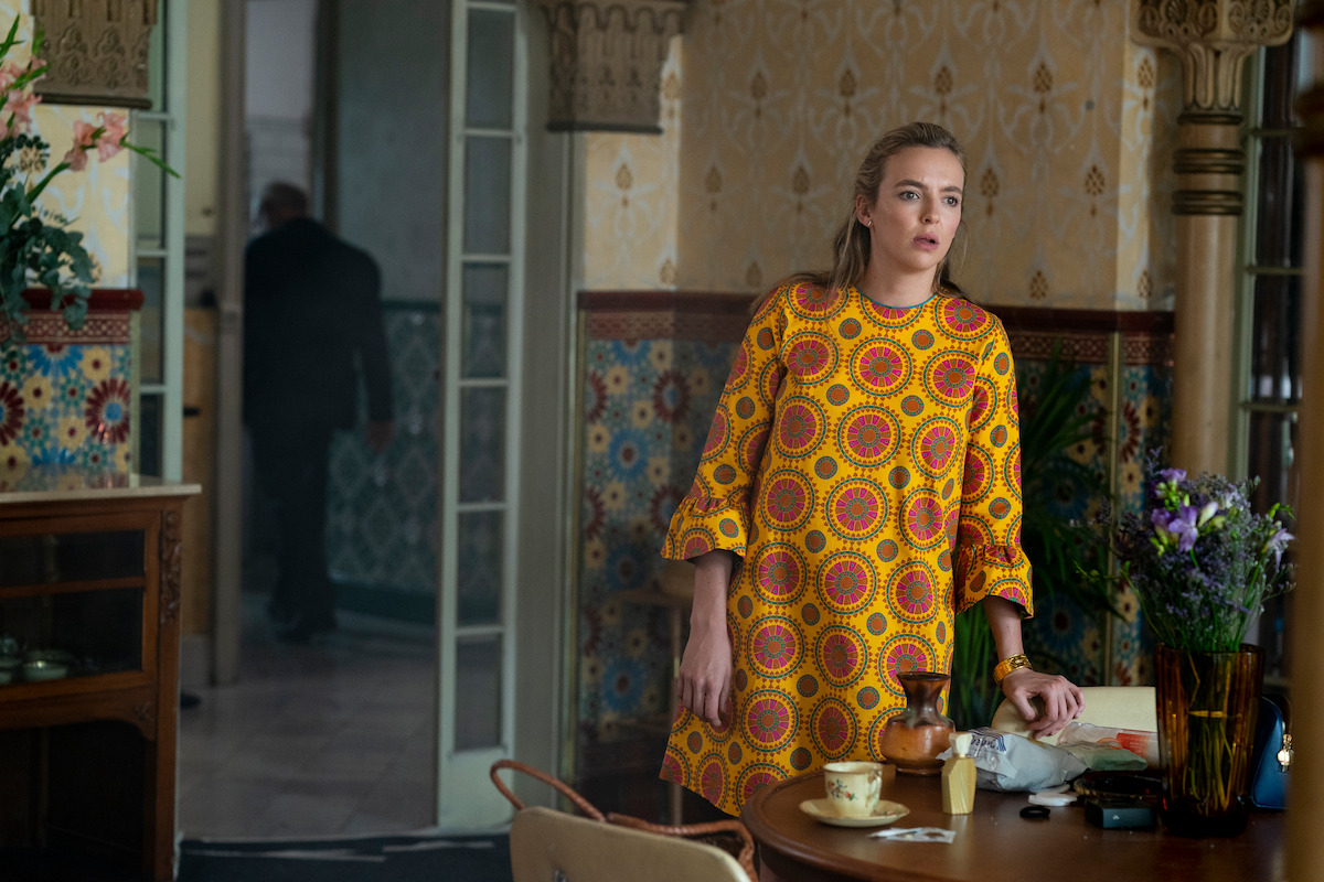 Jodie Comer as Villanelle and Kim Bodnia as Konstantin Vasiliev part ways in 'Killing Eve.'