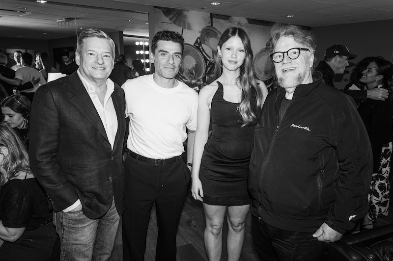 Ted Sarandos, Oscar Isaac, Mia Goth, and Guillermo del Toro