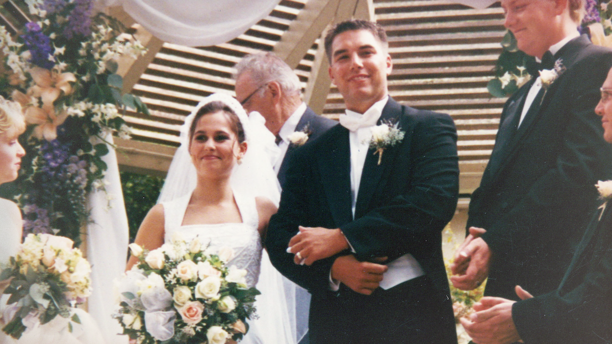 Laci and Scott Peterson at their wedding.