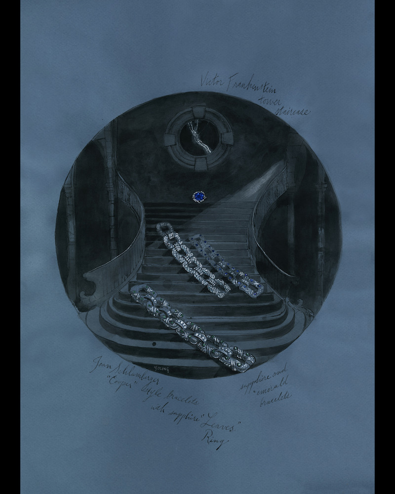 Sketch for the ‘Frankenstein’ Tiffany & Co. window display.
