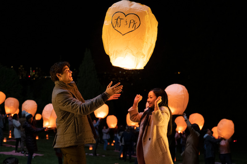 Noah Centineo as Peter and Lana Condor as Lara Jean.