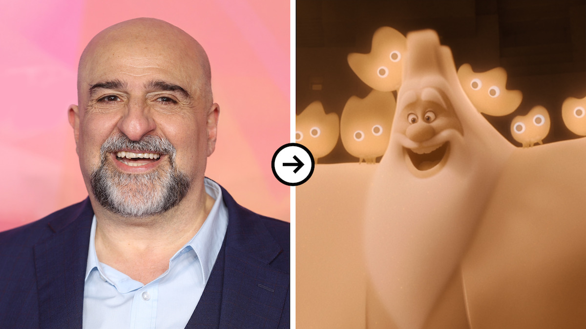 Diptych of a headshot of Omid Djalili and his character, The Sandman, from ‘In Your Dreams’