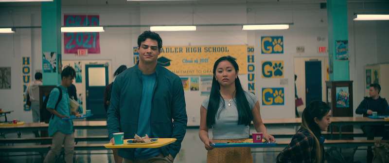 Noah Centineo as Peter Kavinsky and Lana Condor as Lara Jean.