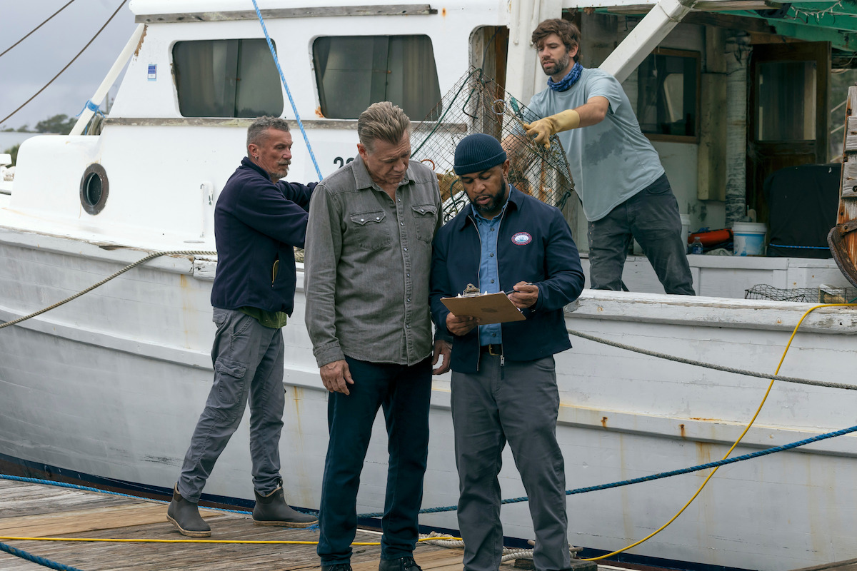 Holt McCallany as Harlan Buckley, J. Elliott as Tommy in ‘The Waterfront.’