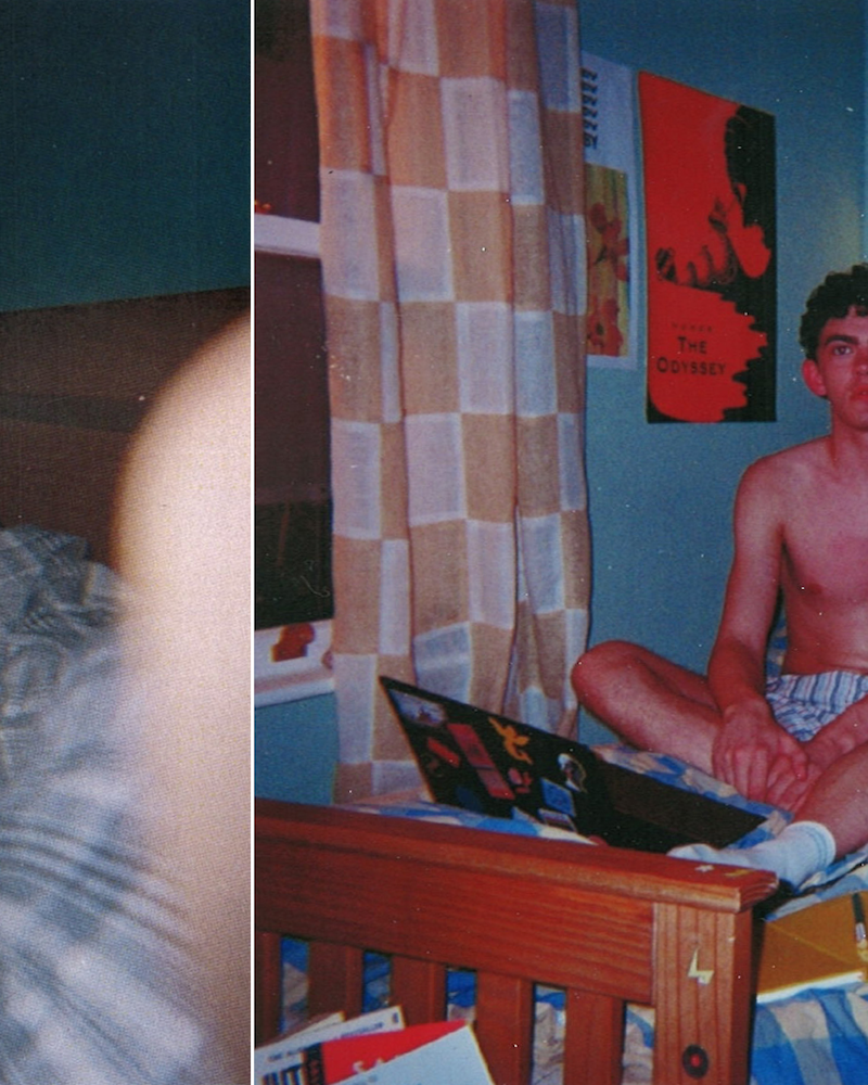 Split view of two disposable camera photos