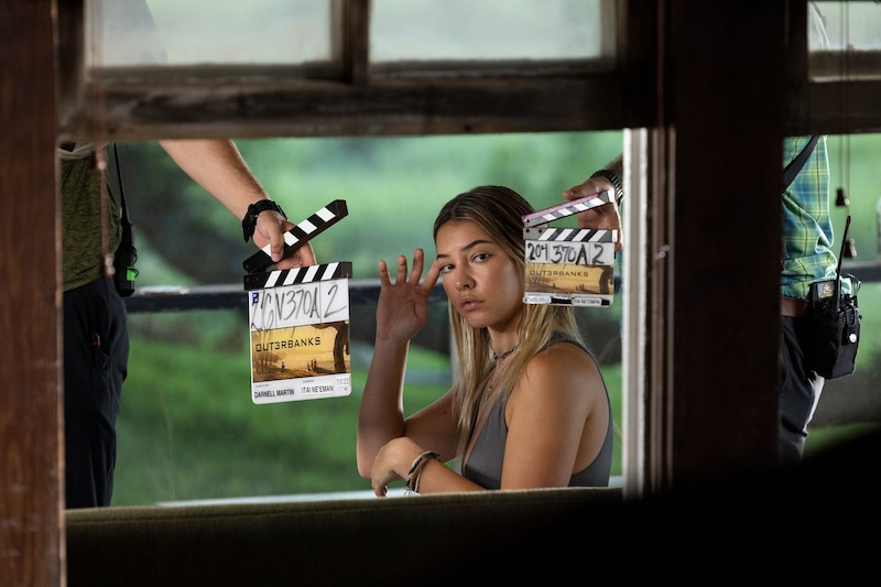 Madelyn Cline as Sarah Cameron in Outer Banks Season 3 Behind-the-Scenes Photo Gallery