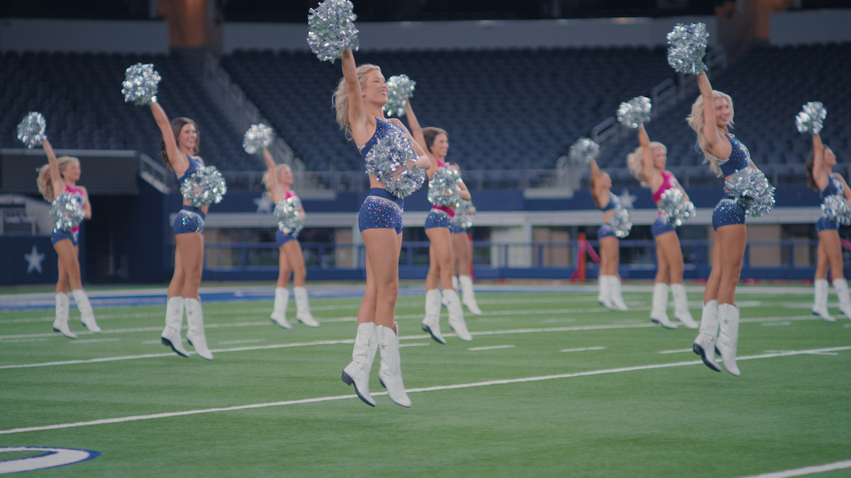 The Dallas Cowboys Cheerleaders during a training session.