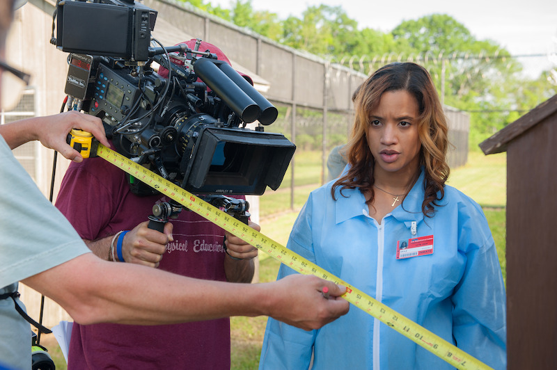 Dascha Polanco as Dayanara on the set of Orange Is The New Black Season 3.