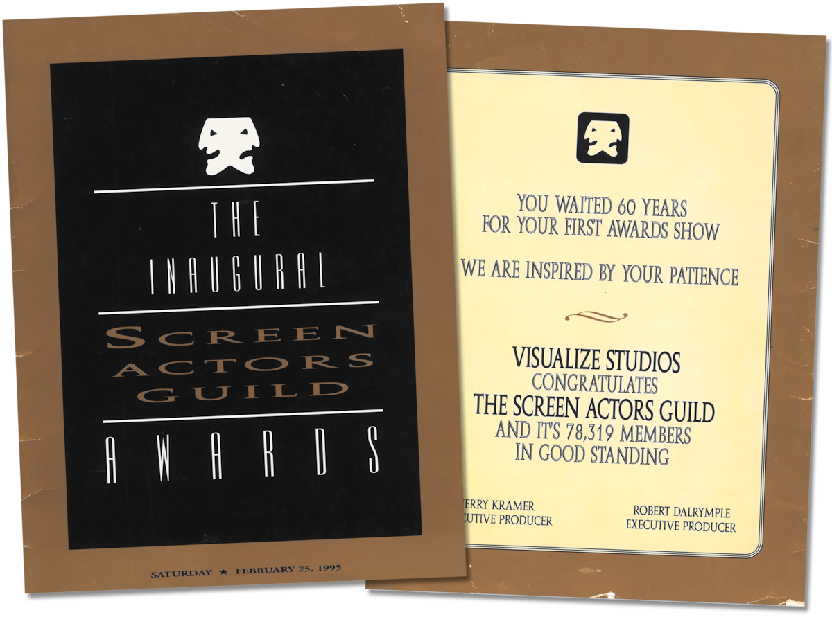 Scan of the physical invitation to the inaugural Screen Actors Guild Awards.