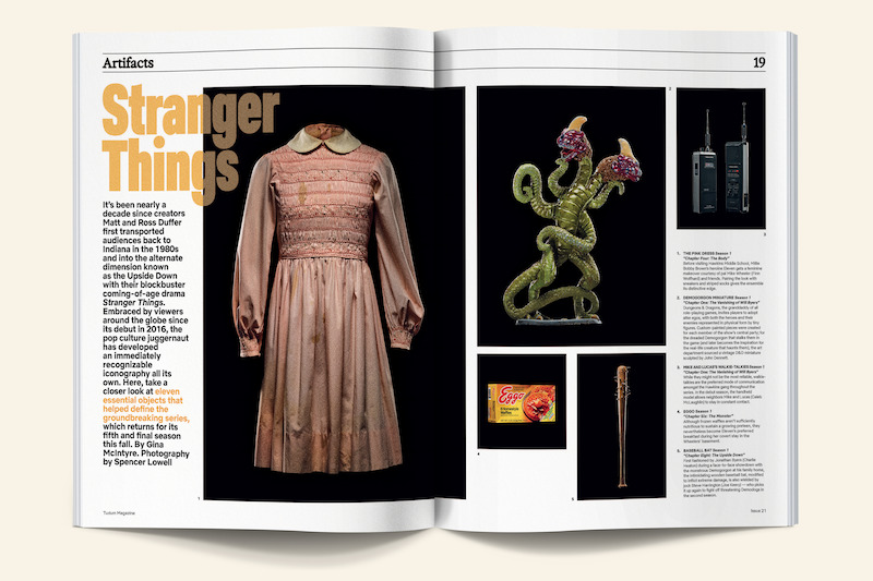 Issue spread of Stranger Things costumes and props