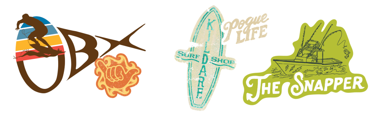 Collage of Outer Banks Stickers