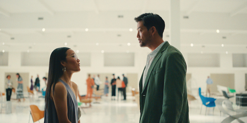 (L to R) Ali Wong as Amy, Joseph Lee as George
