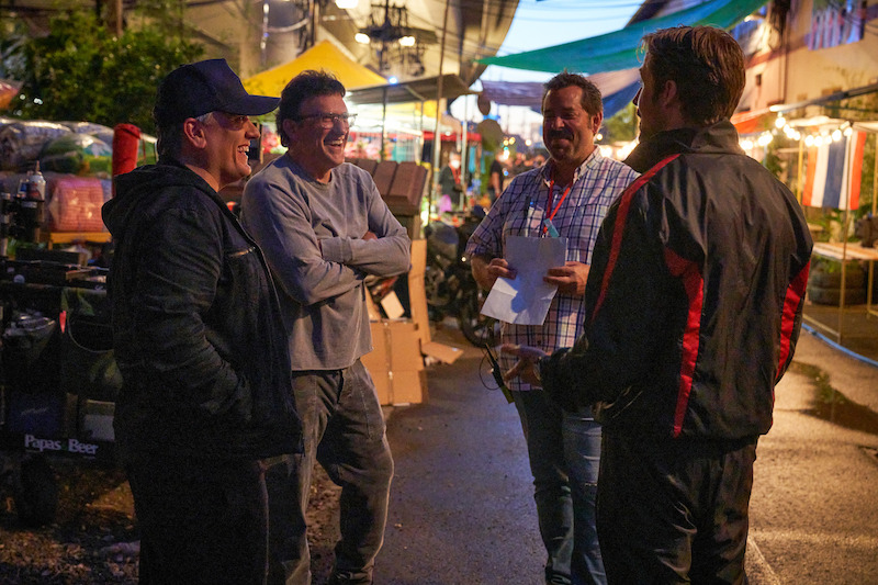 The Russos laugh at Gosling. See, it’s all in good fun!