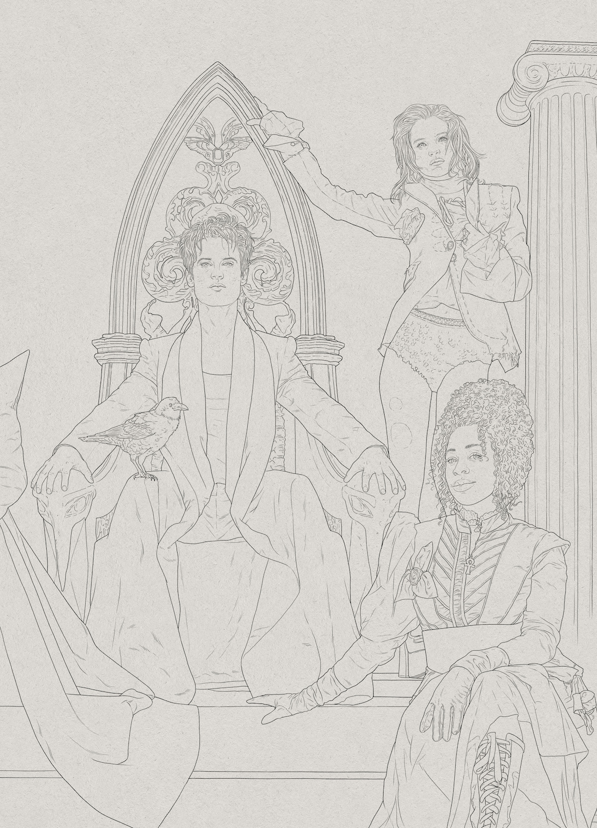 Sketch of Dream, Delirium, and Death from ‘The Sandman.’