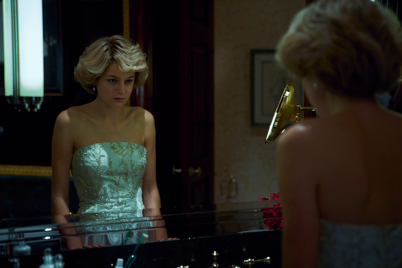 Strapless blue dress