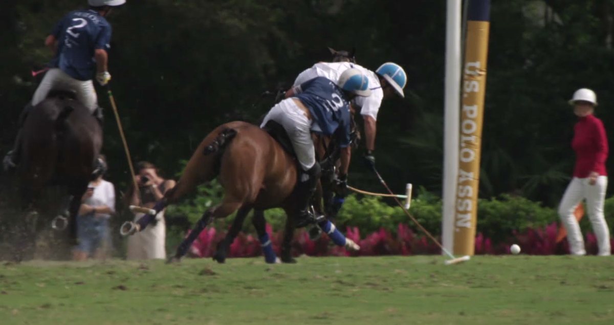 A polo player during a match