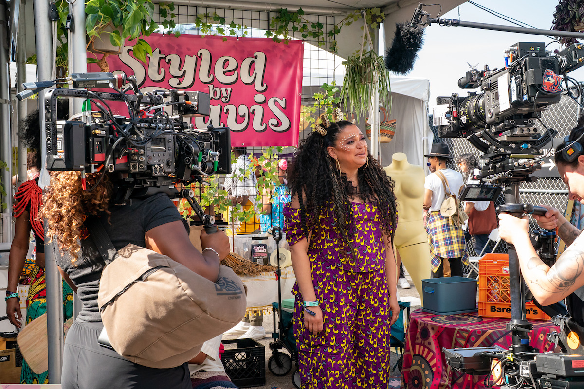 Michelle Buteau as Mavis behind the scenes of Survival of the Thickest Season 2.