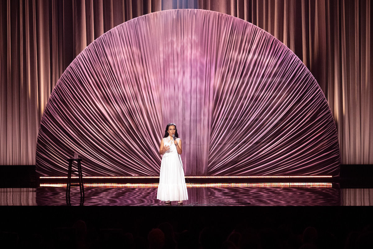 Ali Wong on stage during her stand-up special ‘Single Lady’
