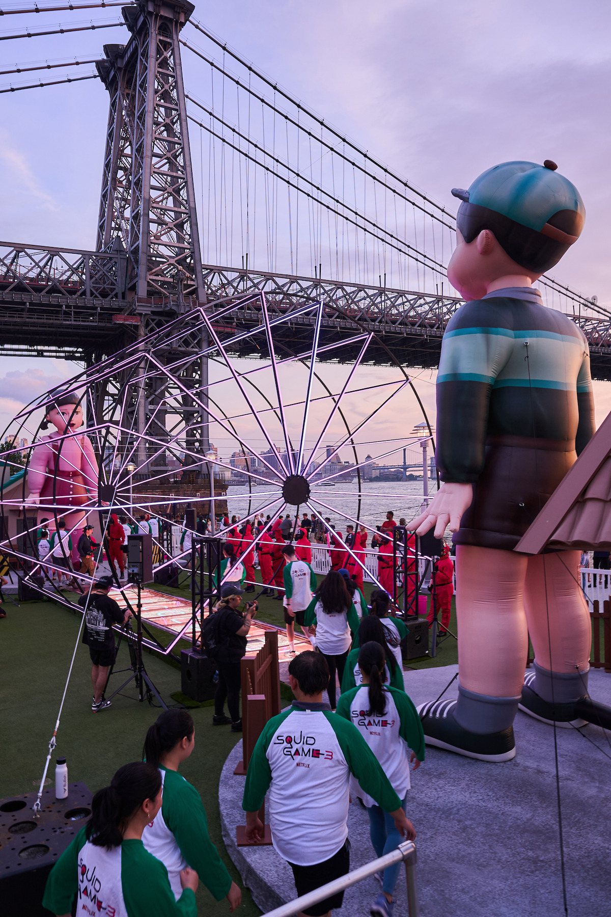 Fans compete during a ‘Squid Game’ Season 3 fan event in Brooklyn, New York.