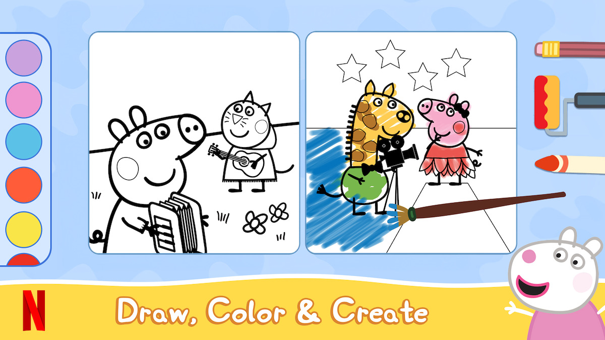 Drawings of Peppa Pig and Friends