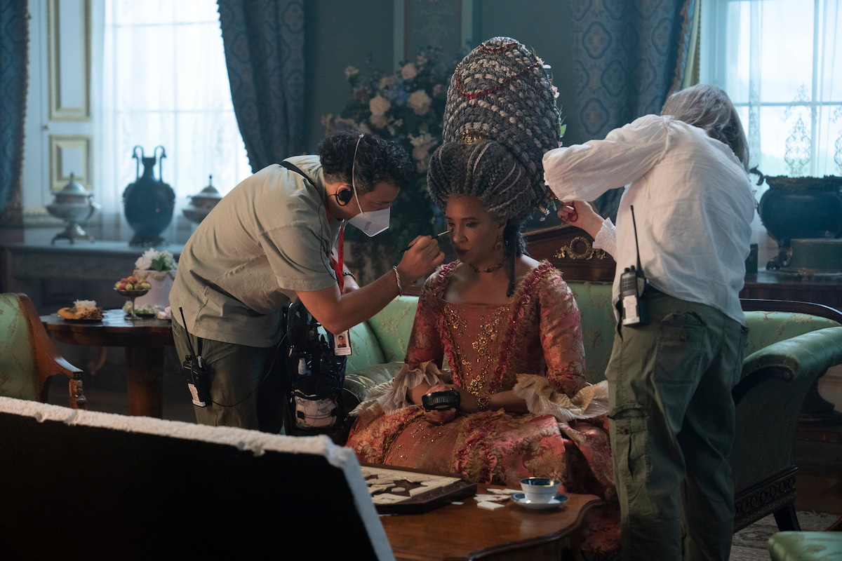 Golda Rosheuvel on the set of ‘Queen Charlotte’