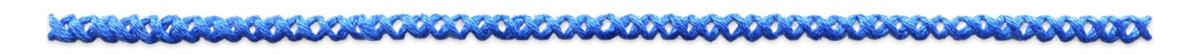 Long blue cross stitched line divider.