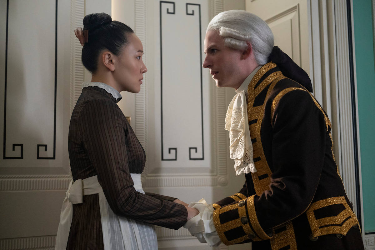 Yerin Ha as Sophie Baek and David Moorst as Alfie in ‘Bridgerton’ Season 4.