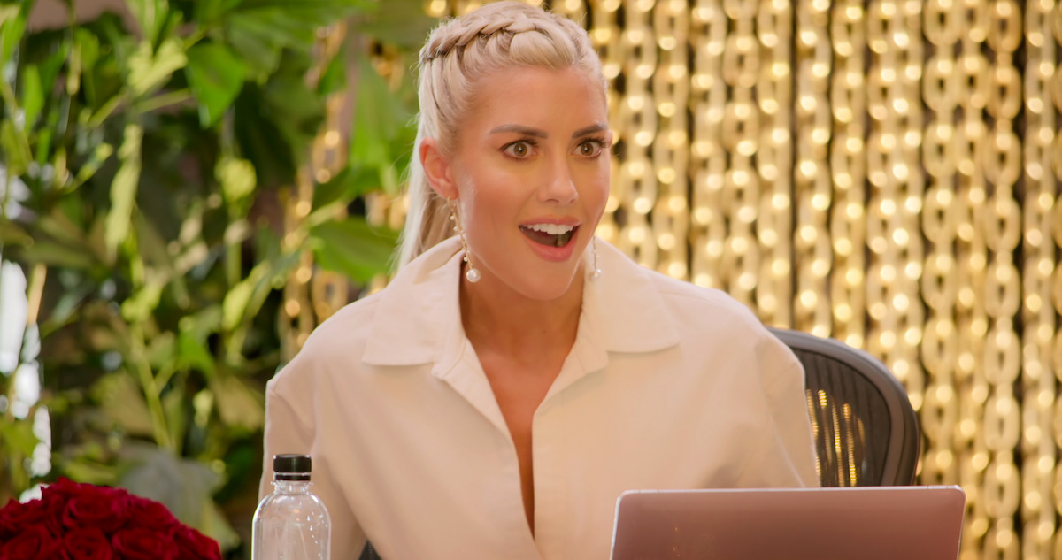 Heather Rae El Moussa at the office.