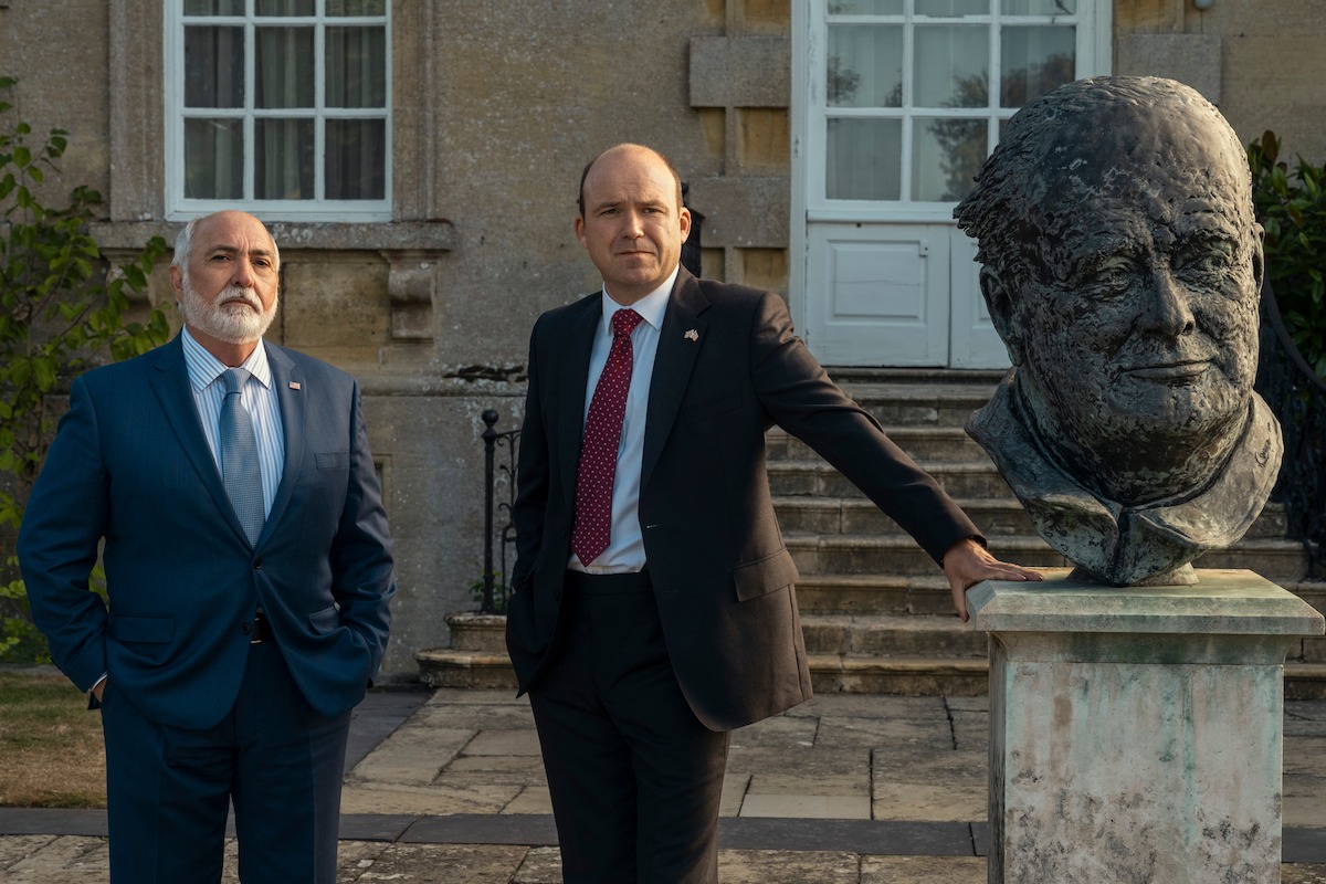 Miguel Sandoval as Miguel Ganon and Rory Kinnear as Nicol Trowbridge in ‘The Diplomat’ Season 1