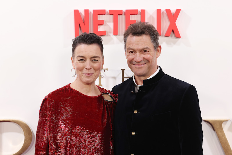 Olivia Williams and Dominic West attend The Crown finale celebration at The Royal Festival Hall.