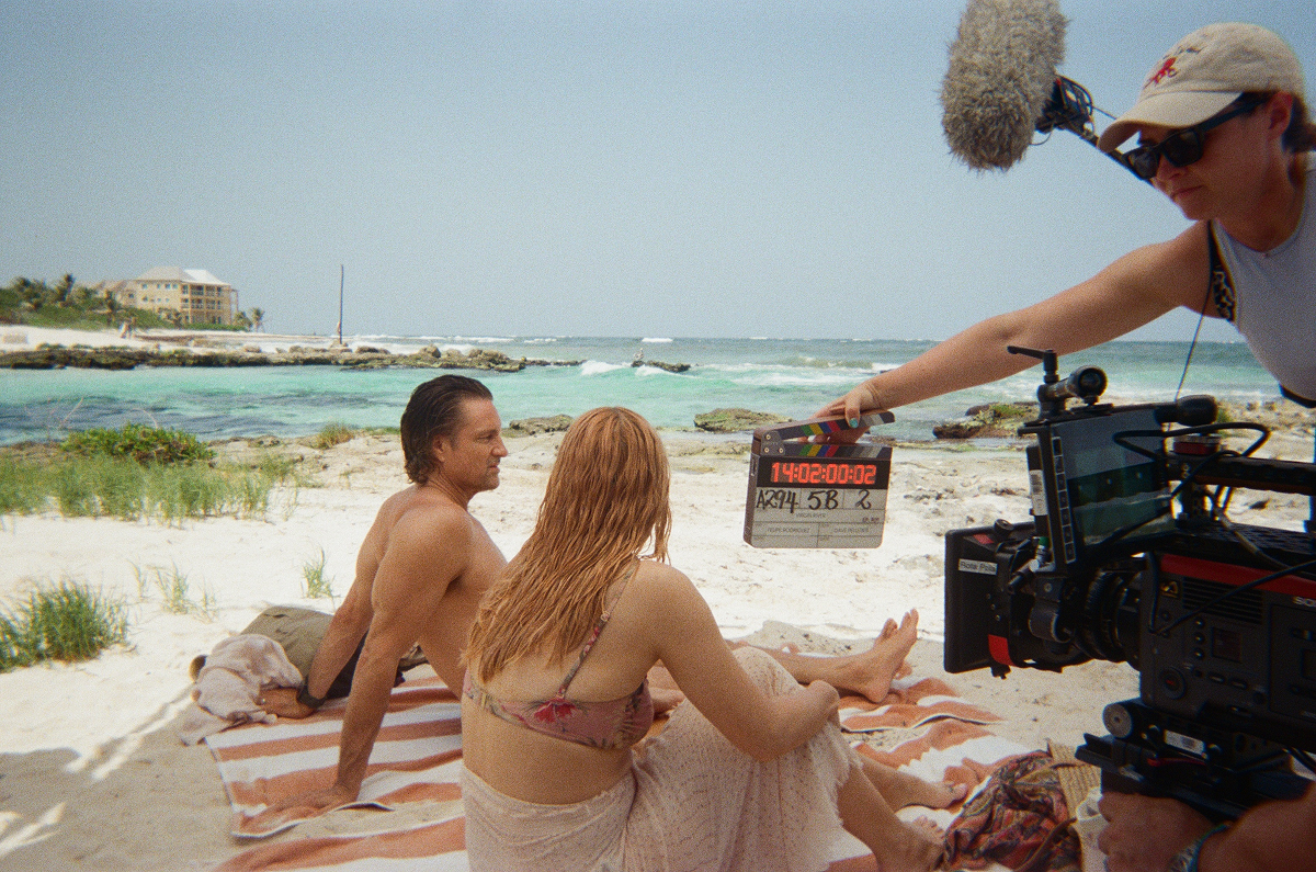 Jack and Mel shooting a beach scene