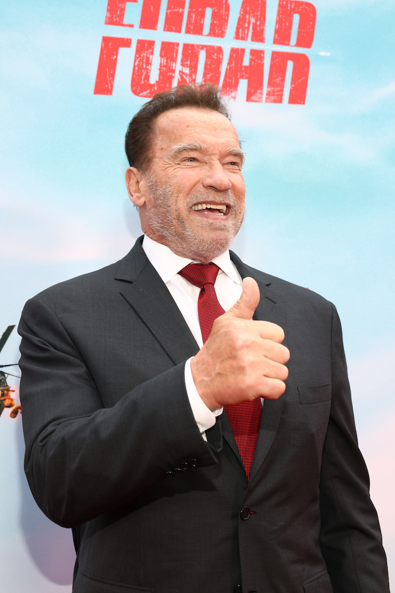 Arnold Schwarzenegger at the FUBAR red carpet premiere.