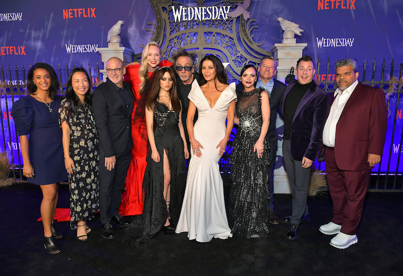 The Wednesday cast and Netflix executives