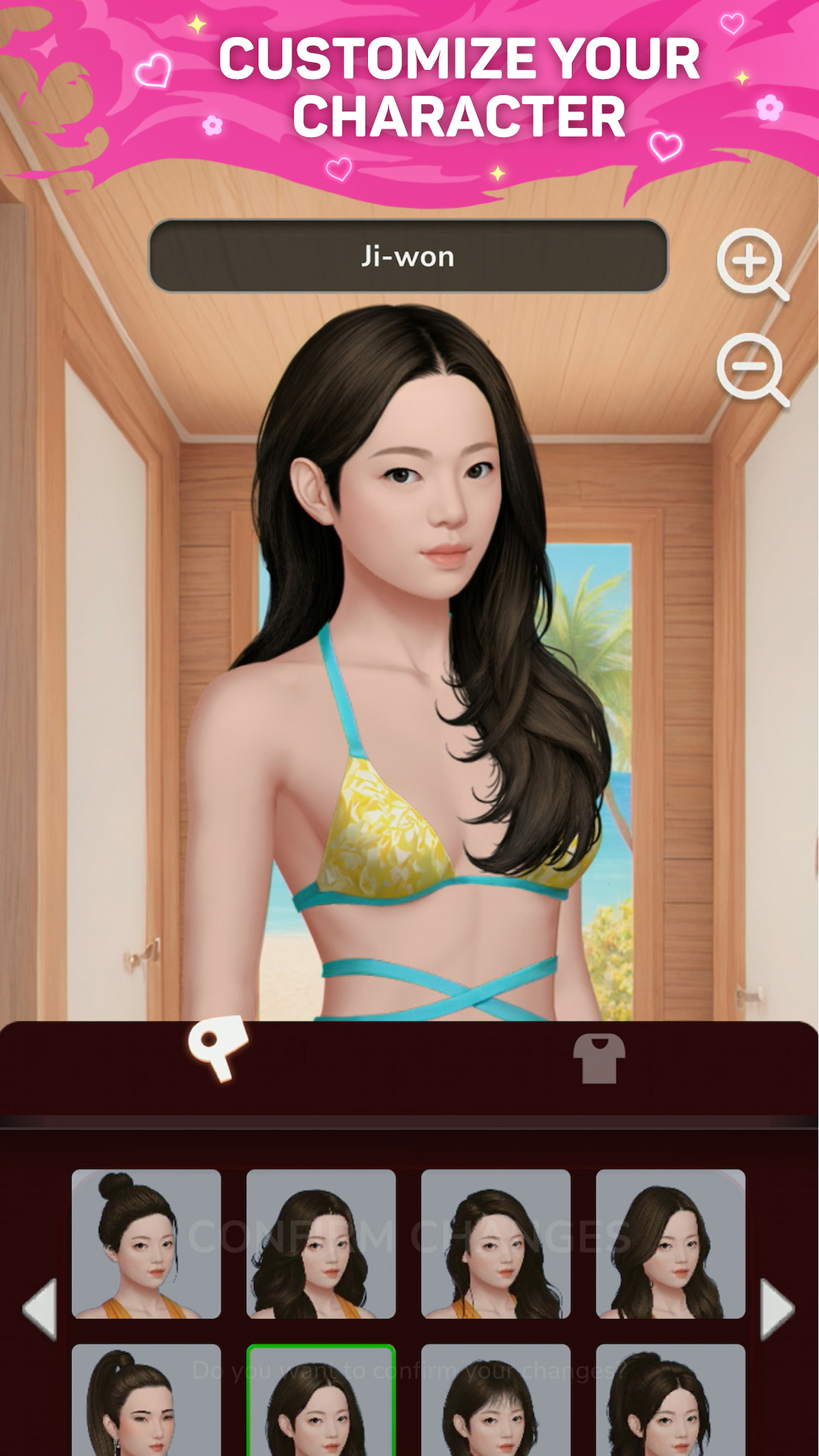 Selection options for characters in Singles Inferno