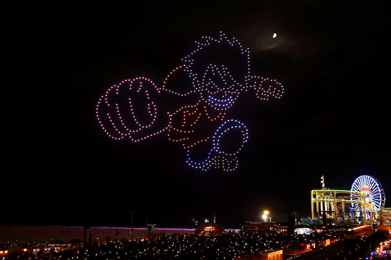 Fans attend Netflix global event for the celebration of One Piece at Santa Monica Pier in California. 